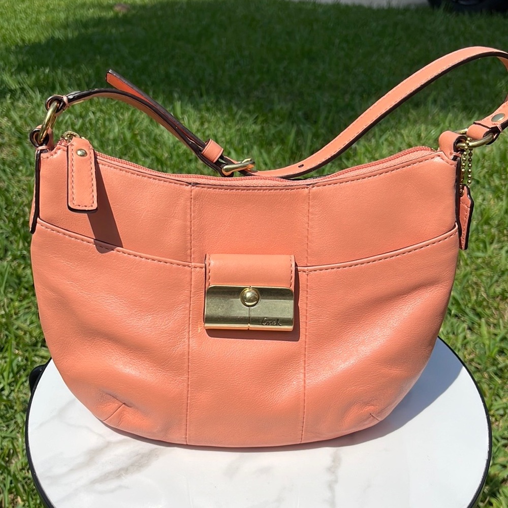 COACH Kristin Leather Top Handle Pouch